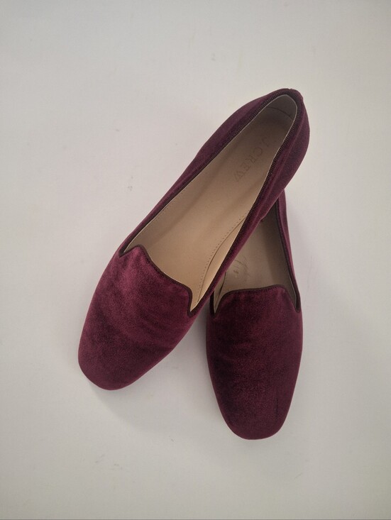 J. Crew Shoes - J CREW Velvet Burgundy Smoking Slipper Loafer -Size 9